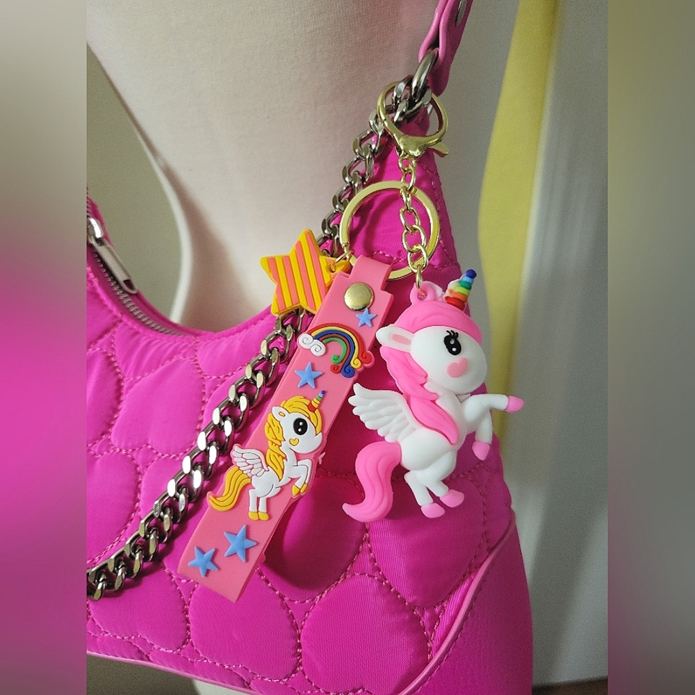Super Cute Unicorn Keychain or Bag Charm with Rainbow & Star 🦄